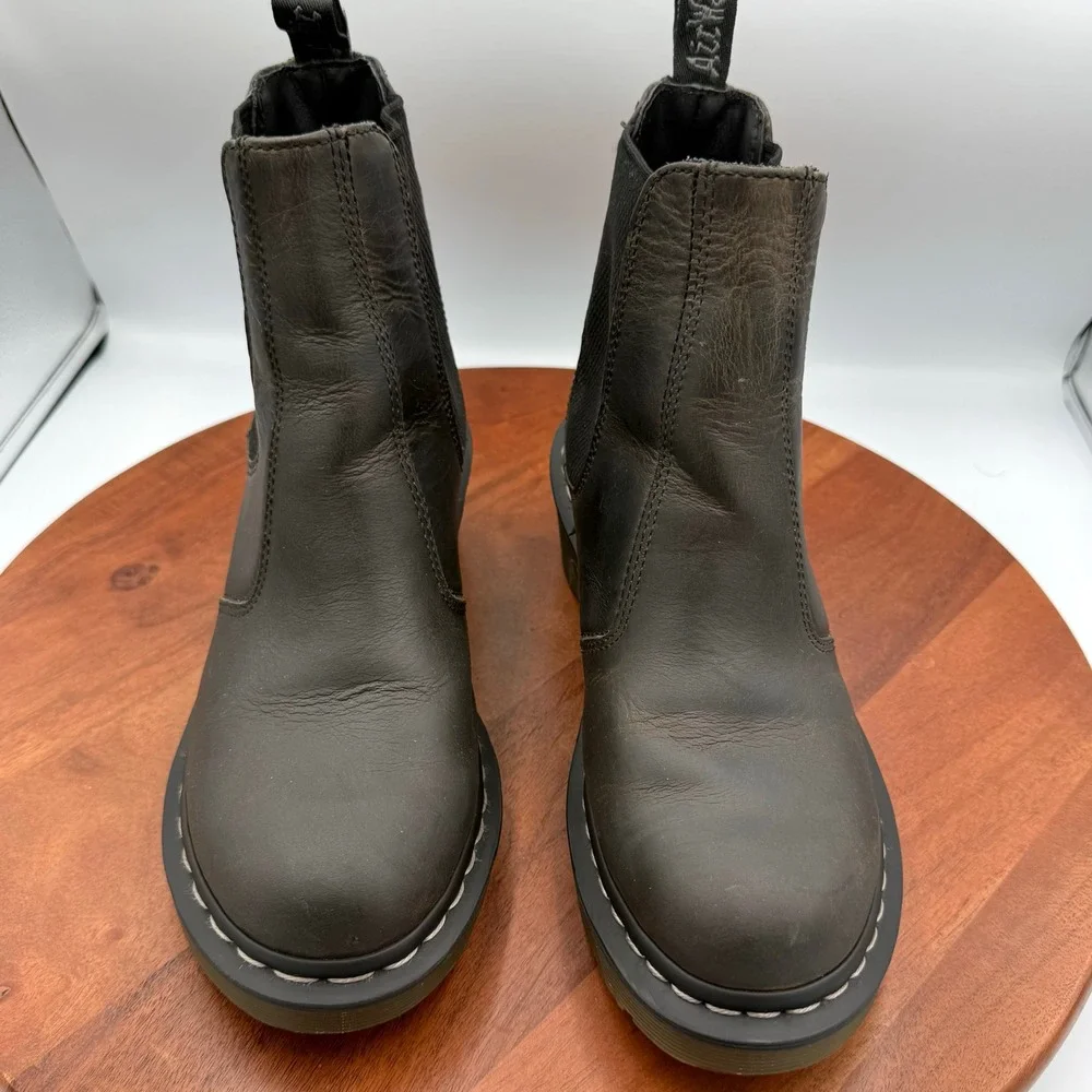 Doc Martens Cadence Rugged Leather Heeled Chelsea Boots Womens‎ 9 Chunky Grunge